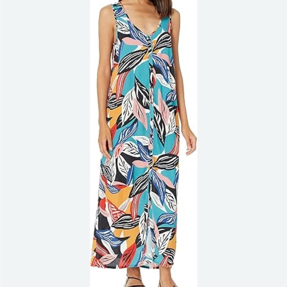 Rachel Pally Large Floral Crepe Danni Mini Maxi‎ Dress ~ Sleeveless Casual Beach